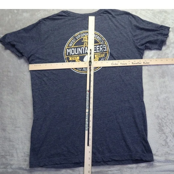 Champion West Virginia University Mountaineers T-Shirt Men's L Navy Blue WVU - Picture 8 of 10